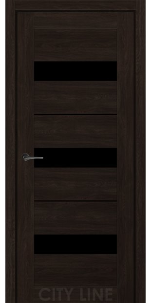 Межкомнатные двери CityLine Express SORANA korfad-express-sorana-artvud-sokolad-cityline-express-s-cernym-steklom